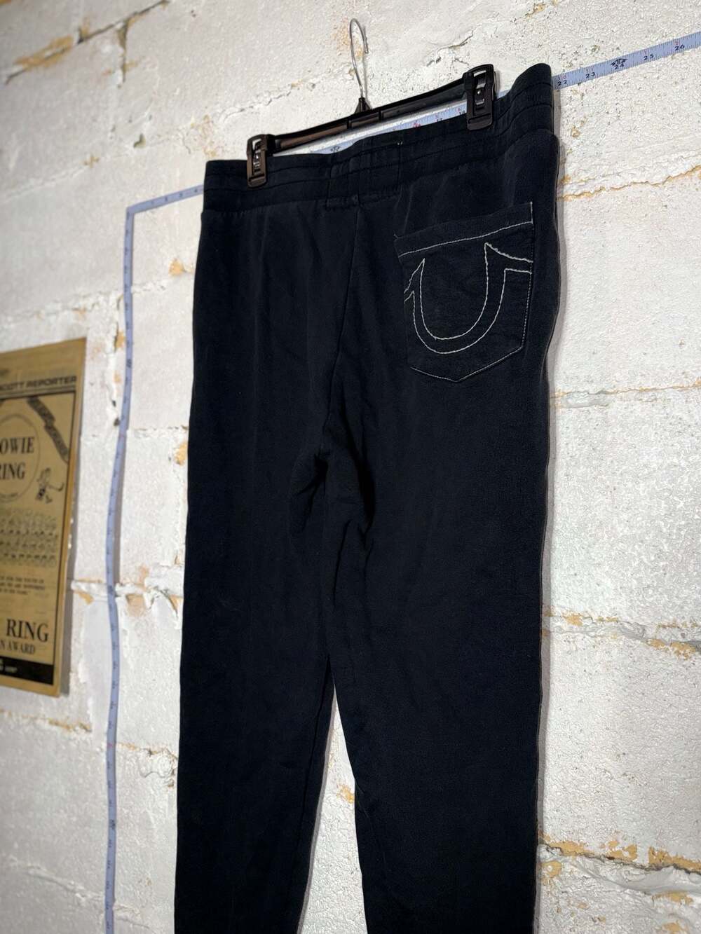 True Religion Black Horseshoe Logo Jogger Sweatpants man’s